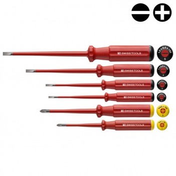 Jeu tournevis Slim fente/cruciforme isolés Swiss Tools PB 5542 SL