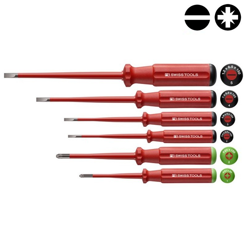Schlanker Schlitz / PZ-Schraubendrehersatz, isoliert PB Swiss Tools PB 5543 SL