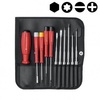 Schlitz- / Kreuzschlitz- / Torx- / 6-Punkt-Schraubendrehersatz mit Gehäuse PB Swiss Tools PB 8220