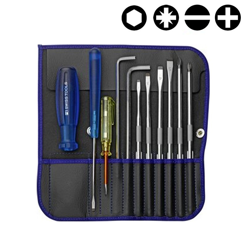 Blauer Grundschraubendrehersatz PB Swiss Tools PB 9215.Blue Blauer Grundschraubendrehersatz PB Swiss Tools PB 9215.Blue