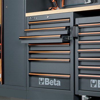 Feststehendes Modul 2 durchsichtige Türen 1360 mm C45PRO 2.0 MAT für Werkstatteinrichtung C45PRO Beta