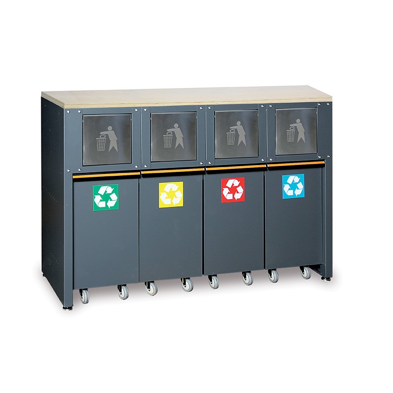 Module de tri sélectif 4 bacs C45PRO 2.0 RD pour ameublement C45PRO Beta