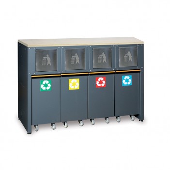 Module de tri sélectif 4 bacs C45PRO 2.0 RD pour ameublement C45PRO Beta