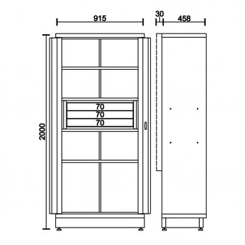 Armoire métallique 2 portes avec 3 tiroirs C45PRO 2.0 AS2/3C Beta