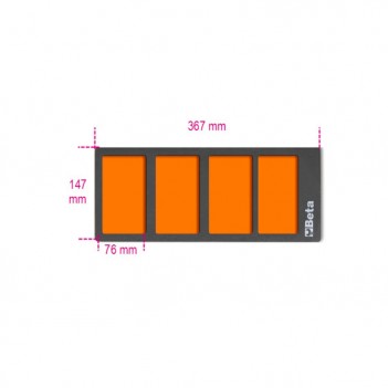 Insert / Plateau mousse vide 3 compartiments 147x367mm VPM3 Beta