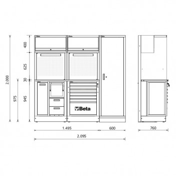 Mobilier d’atelier 3 éléments RSC50 2.0 C Beta