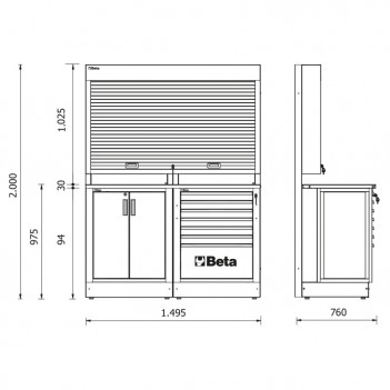 Mobilier d’atelier 2 éléments RSC50 2.0 B Beta