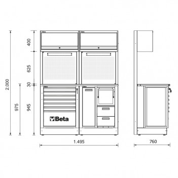 Mobilier d’atelier 2 éléments RSC50 2.0 A Beta