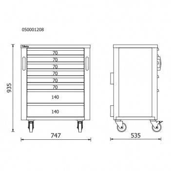 Werkzeugwagen 8 Schubladen RSC50 2.0 C8 für Möbel RSC50 Beta