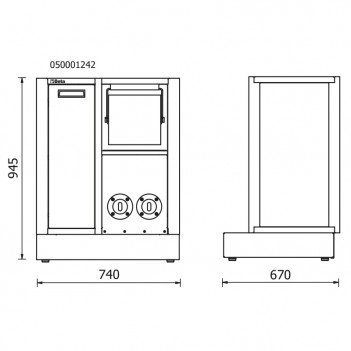 Festes Servicemodul RSC50 2.0 MS-2AVV für Möbel RSC50 Beta