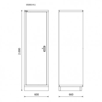 Metallschrank mit 1 Tür RSC50 2.0 A1 für Möbel RSC50 Beta