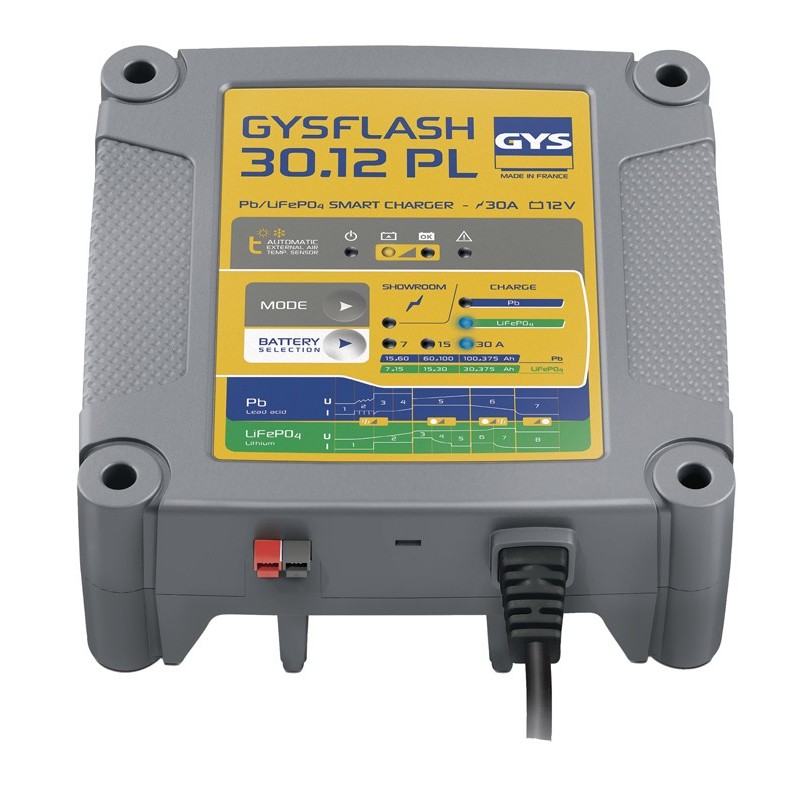 Chargeur 12V 30A Gysflash Plomb et Lithium 30.12 Gys