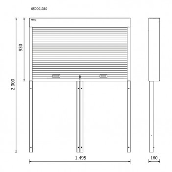 Paroi porte-outils avec volet roulant RSC50 2.0 PS pour ameublement RSC50 Beta