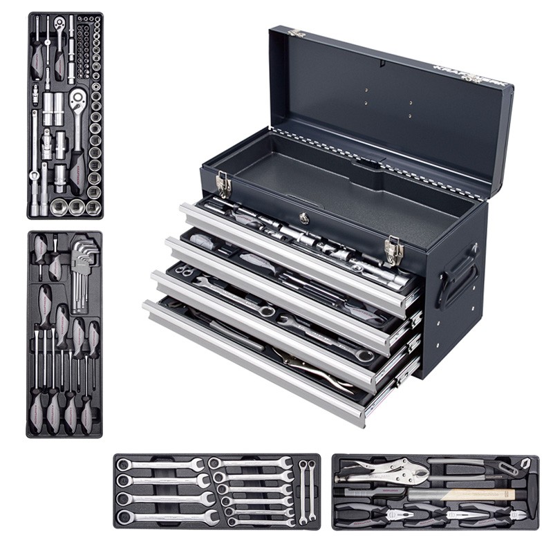 Werkzeugkiste Basic-Line, 1/4" + 1/2", 100-tlg. Kraftwerk