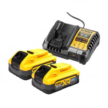 Set mit 2 POWERSTACK Batterien 18V 5.0Ah XR Li-ion + Ladegerät DCB1104H2 DeWalt
