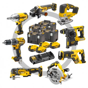 Set de 8 machines 18V + 4 Accus 5.0Ah DCK865P4T DeWalt