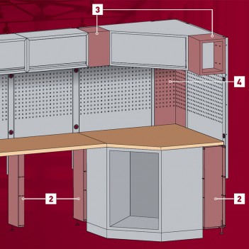 Erweiterungsset für Eckschrank niedrig Mobilio 3964-16-EX Kraftwerk