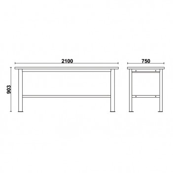 Werkbank Arbeitsplatte Holz 2,1m C58BC-W2,1 Beta