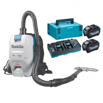 Aspirateur dorsal XGT 40V + 2 Accu 5Ah et chargeur double VC008GZ Makita