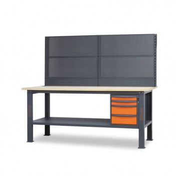 Werkbank Arbeitsplatte Holz 2,1m + Lochplatten C58BC-W2,1 4C/A+SVR Beta