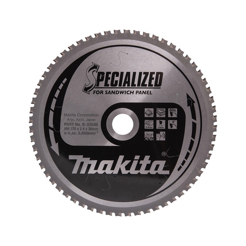 Lame pour panneaux sandwichs 270/30 scie circulaire B-33598 Makita