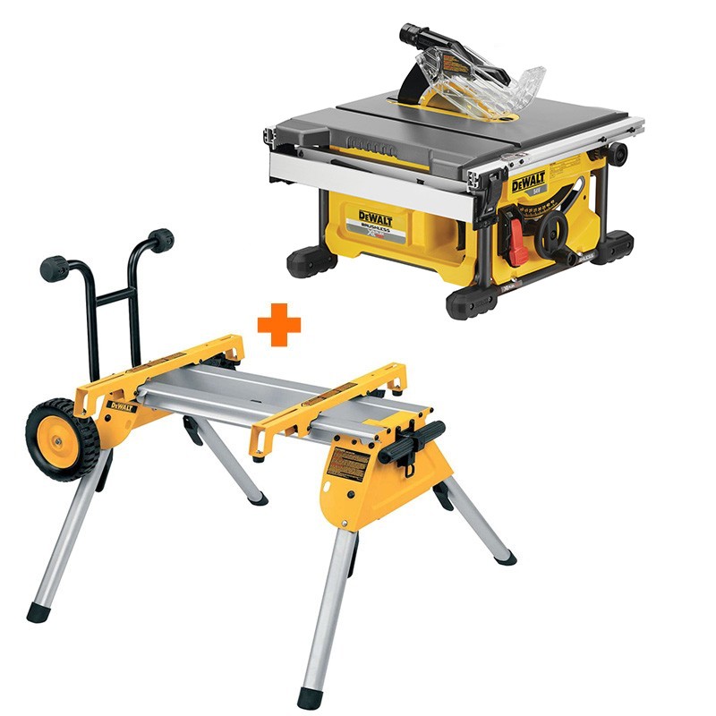 Scie à table Ø210mm 54V DCS7485N + piétement roulant DE7400 DeWalt
