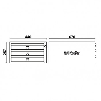 Module 3 tiroirs pour établis modulables C58BC, C58CS 3C Beta