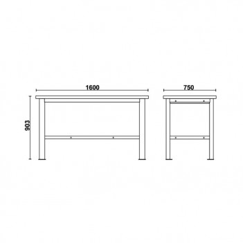 Werkbank Arbeitsplatte MDF 1.6m C58BC-X1.6 Beta