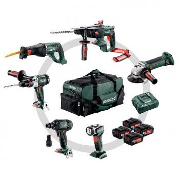 Set mit 6 Maschinen + Batterien und Ladegerät Combo Set 6.1 Metabo