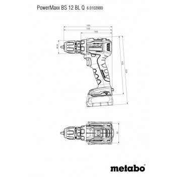 Akku-bohrschrauber 12V + Akku Powermaxx BS 12 BL Q Metabo