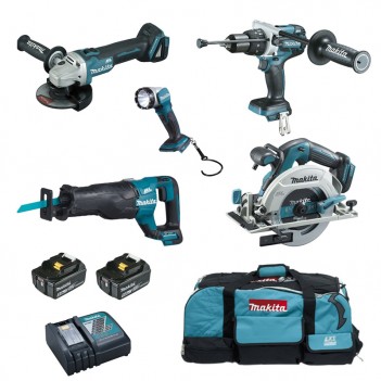 Set mit 4 Maschinen + Lampe 18V DLX5034T Makita