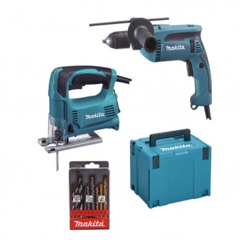 Set Perceuse-frappeuse + Scie sauteuse Makita DK0075JX1