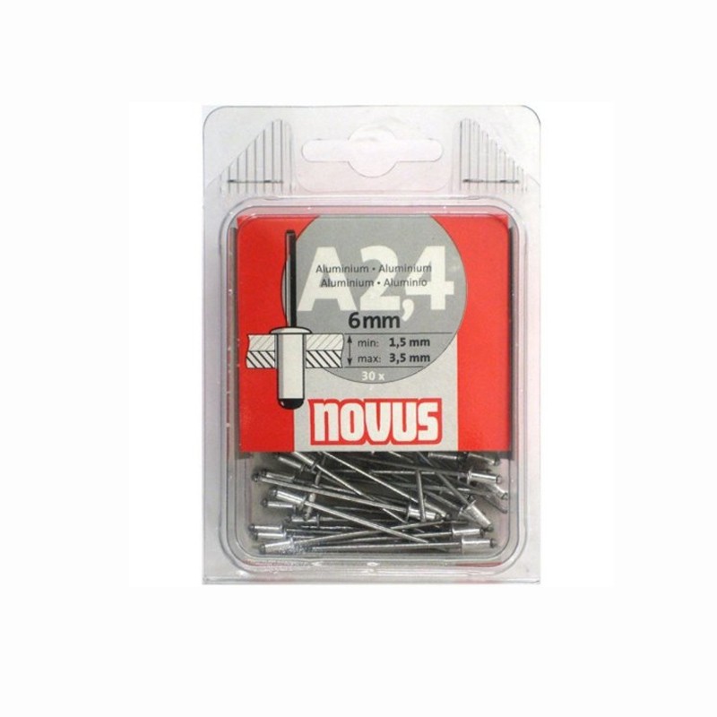 Blindniete A2,4 x L: 6 mm Alu Novus Blindniete A2,4 x L: 6 mm Alu Novus