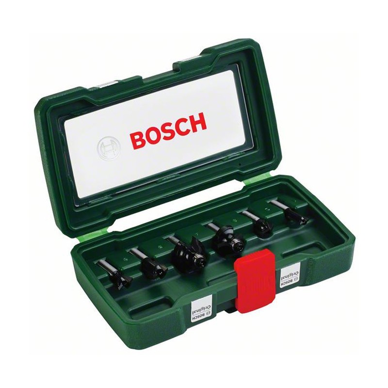 Set de 6 fraises au carbure (queue 8 mm) Bosch Set de 6 fraises au carbure (queue 8 mm) Bosch