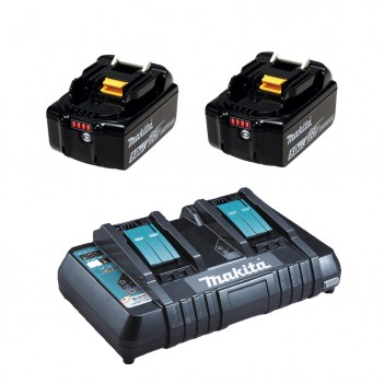 EnergyPack Li-Ion 18V Doppelladegerät + 2 Akkus 5.0 Ah Makita