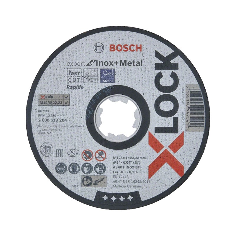 X-LOCK Trennscheiben Expert for Inox and Metal 125x1,0x22,23 mm Bosch X-LOCK Trennscheiben Expert for Inox and Metal 125x1,0x22,23 mm Bosch