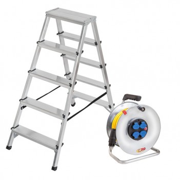 Set Escabeau + Enrouleur Garant SK IP44 25m Brennenstuhl