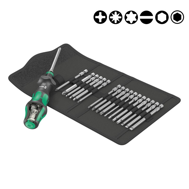 Kompakt Turbo 1 Bit Set mit Schraubendreher Wera Kompakt Turbo 1 Bit Set mit Schraubendreher Wera