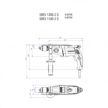 Perceuse à percussion SBEV 1300-2 S Metabo