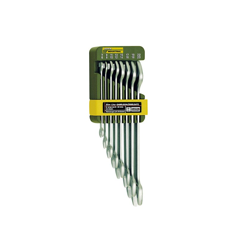 SlimLine Doppel-Maulschlüsselsatz 8-tlg von 6 x 7 bis 20 x 22 mm Proxxon