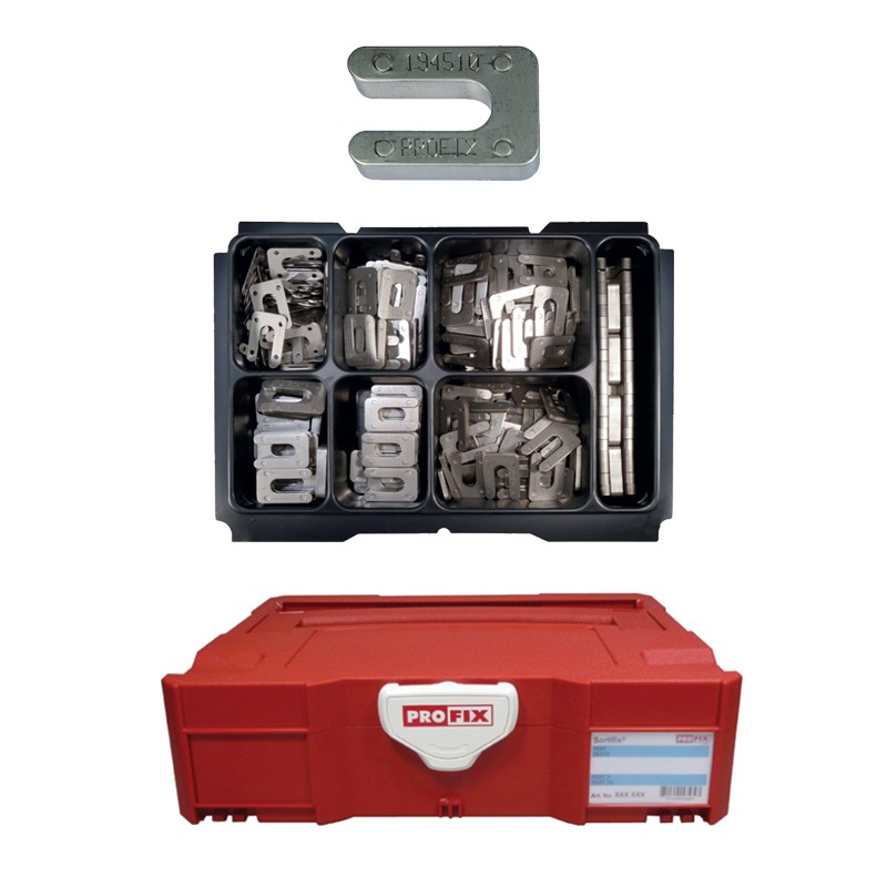 Assortiment d'entretoises en U en INOX 45 x 30 mm 325 pièces PROFIX Assortiment d'entretoises en U en INOX 45 x 30 mm 325 pièces PROFIX