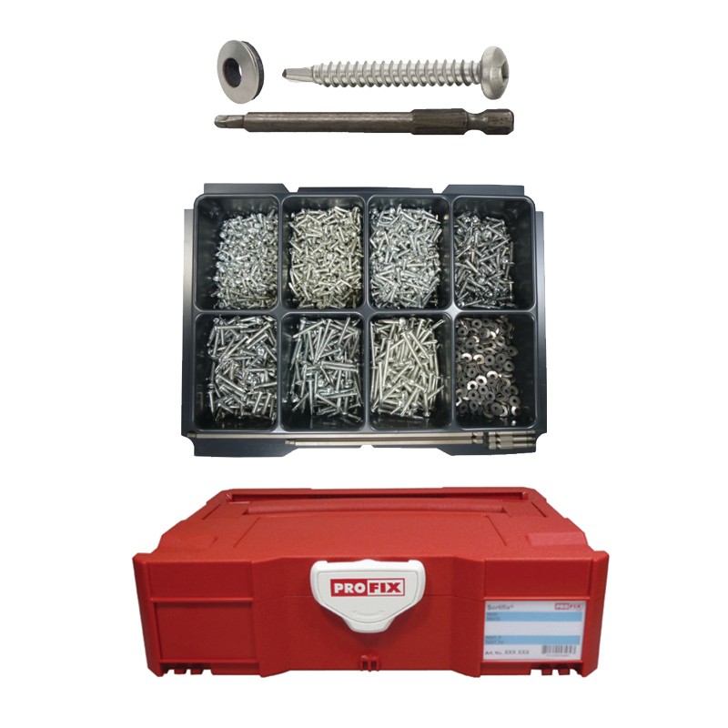 Sortiment Bohrschrauben Edelstahl DIN 7504N, 3230 Stück PROFIX Sortiment Bohrschrauben Edelstahl DIN 7504N, 3230 Stück PROFIX