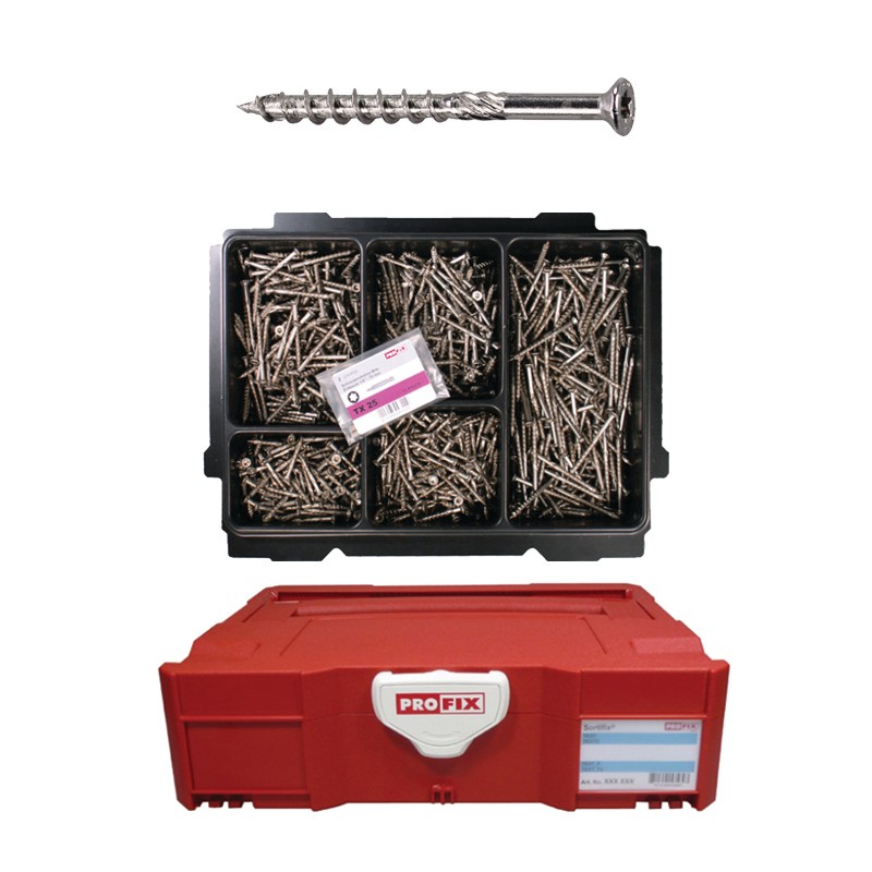 Assortiment de vis pour revêtement de sol de terrasses inox 1002 pièces PROFIX