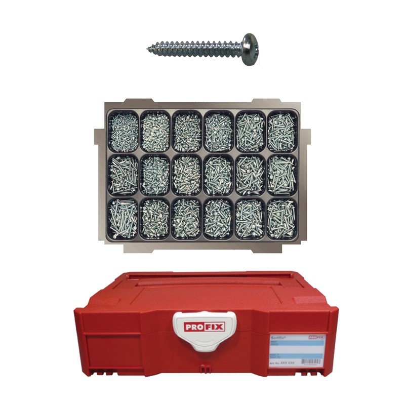 Assortiment de vis à tôle DIN 7981, 6050 pièces PROFIX Assortiment de vis à tôle DIN 7981, 6050 pièces PROFIX